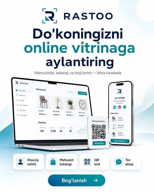 Do‘koningiz uchun online katalog va QR kodli vitrina 1 Do‘koningiz uchun online katalog va QR kodli vitrina 1