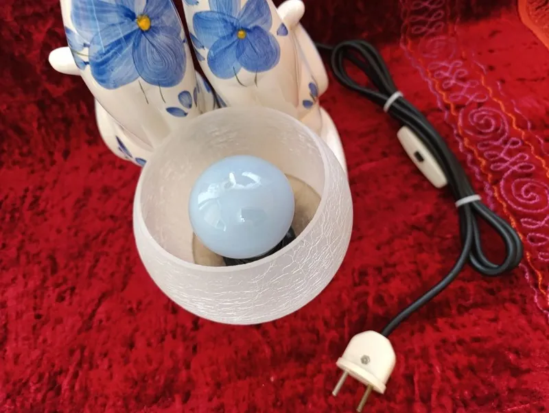 Светильник Котята ( синяя лампа ) , подсвечник Ангелочки 3