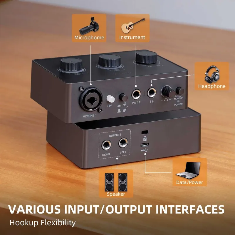 Fifine Ampli1 Professional HIFI звуковая карта для вокала и музыкантов 4 Fifine Ampli1 Professional HIFI звуковая карта для вокала и музыкантов 4