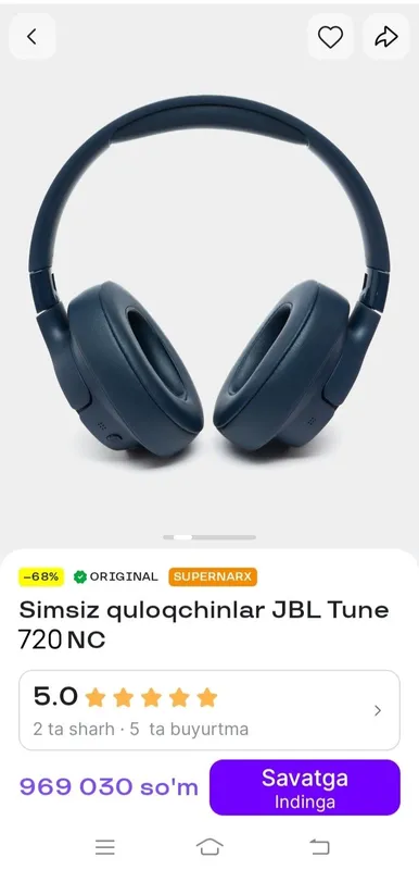 Jbl tune 720 orginal yangidek xolatda UZUMda 970ming SUMKASIZ 2 Jbl tune 720 orginal yangidek xolatda UZUMda 970ming SUMKASIZ 2