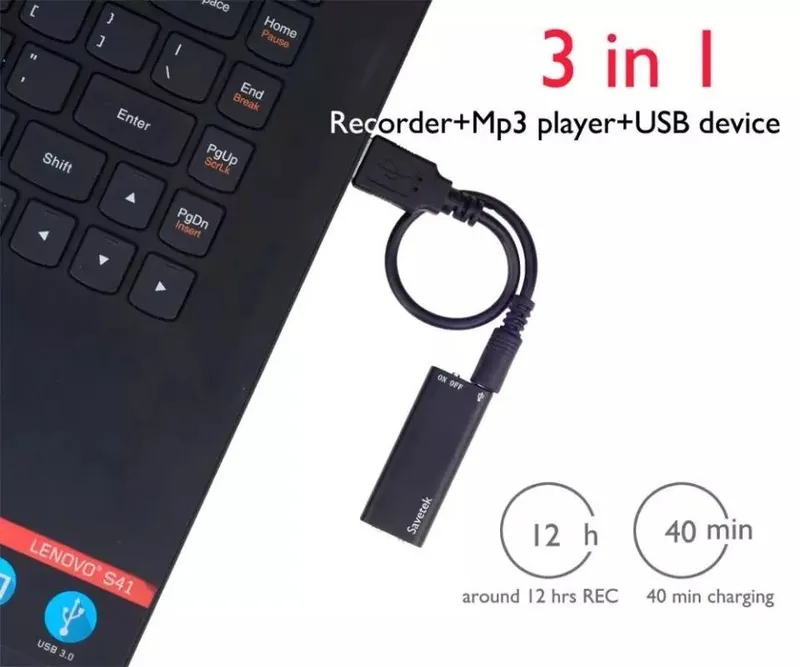 Мини диктофон оргинал savetek 8 гб. тиниқ ёзади 15/17 соат — фото 5