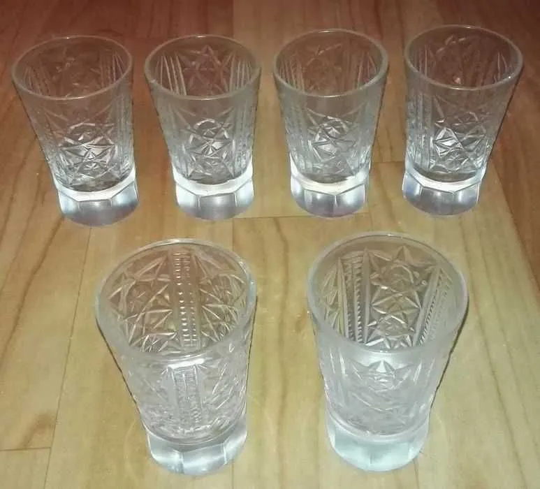Доставка. Рюмки хрустальные, водочные, 6 штук, ссср