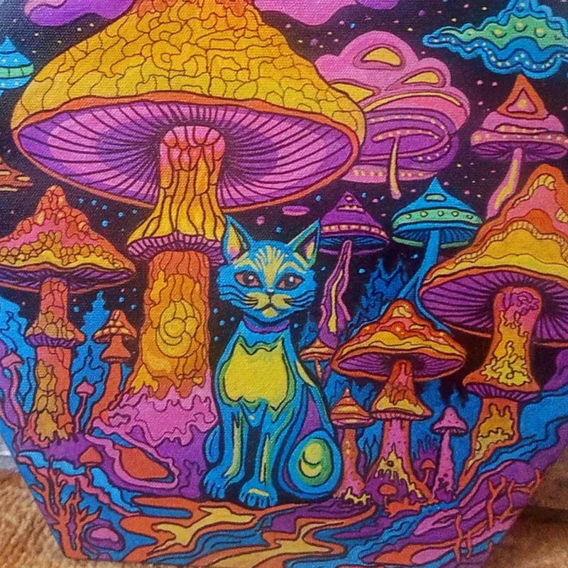 картины триптих, в детскую, в спальню, грибы, коты — фото 1