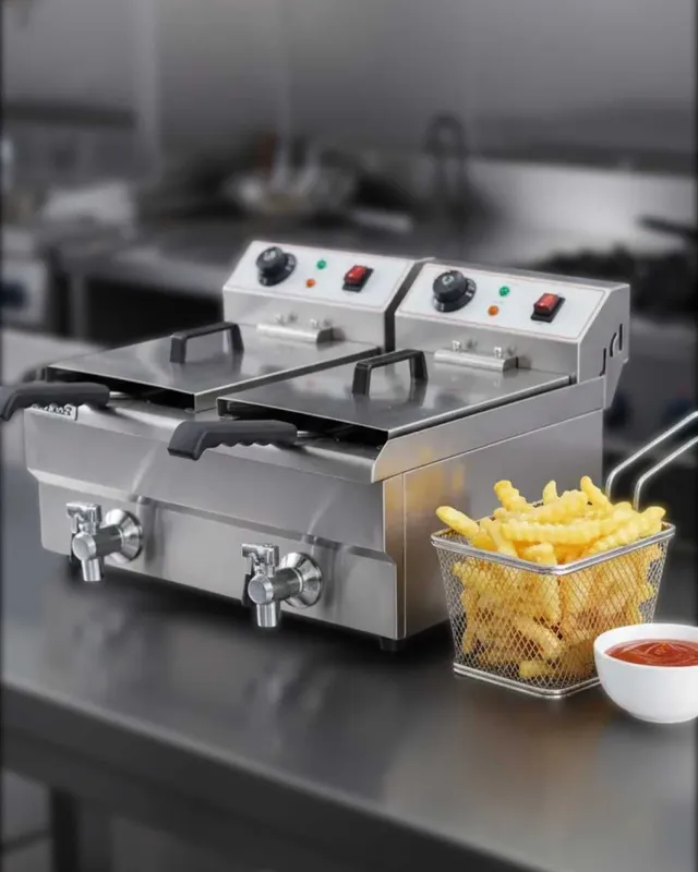 Промышленная фритюрница 6+6 литров / Sanoat friturnitsa 6+6 litr