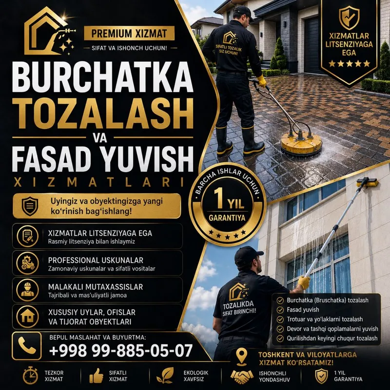 Fasad yuvish | Bruchatka tozalash | cleaning xizmatlari 1