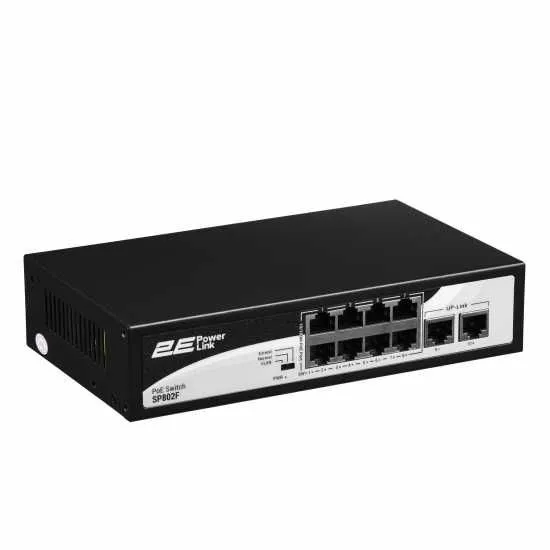 Aksiya: 2E SP802F 8xFE PoE+2xFE Uplink kommutatori, 96 Vt, boshqarilmaydigan 3