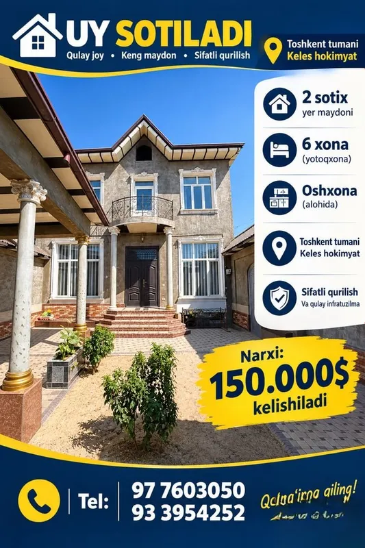 Продаётся дом, Келес, за хокимиятом, 2 сотки, 6 комнат 1 Продаётся дом, Келес, за хокимиятом, 2 сотки, 6 комнат 1
