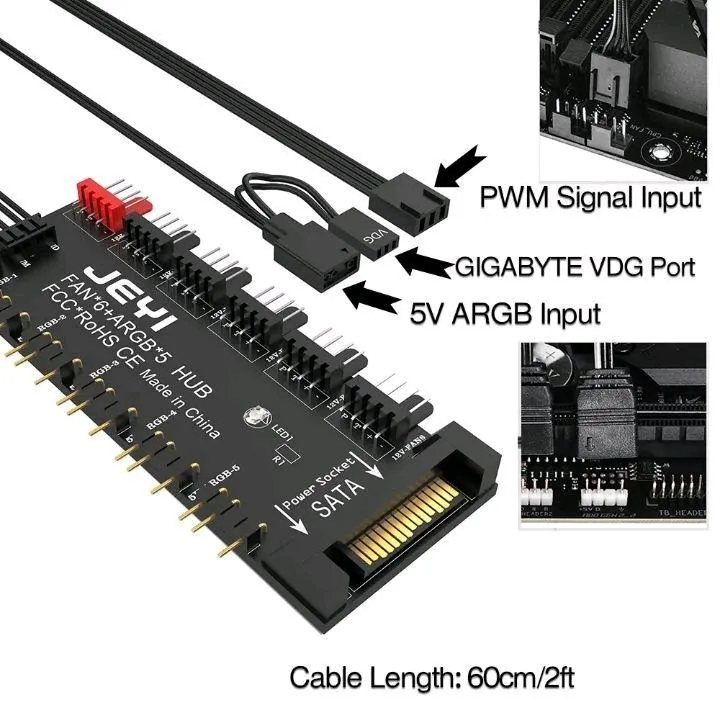 RGB va aRGB razvetvitel 3 pin va 4 pin JEYI 2 RGB va aRGB razvetvitel 3 pin va 4 pin JEYI 2