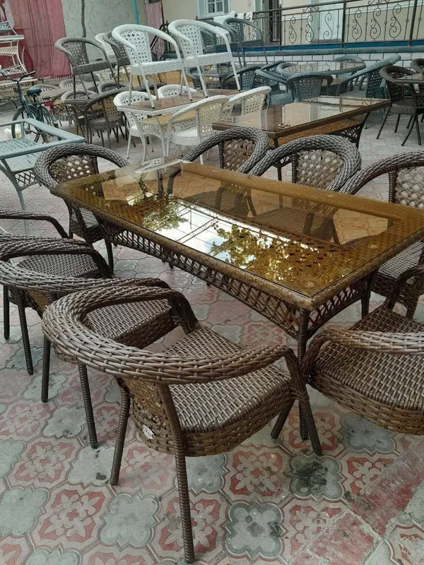 Плетеная мебель ротанг / Pletyoniy mebel stol stul dacha va kafe uchun