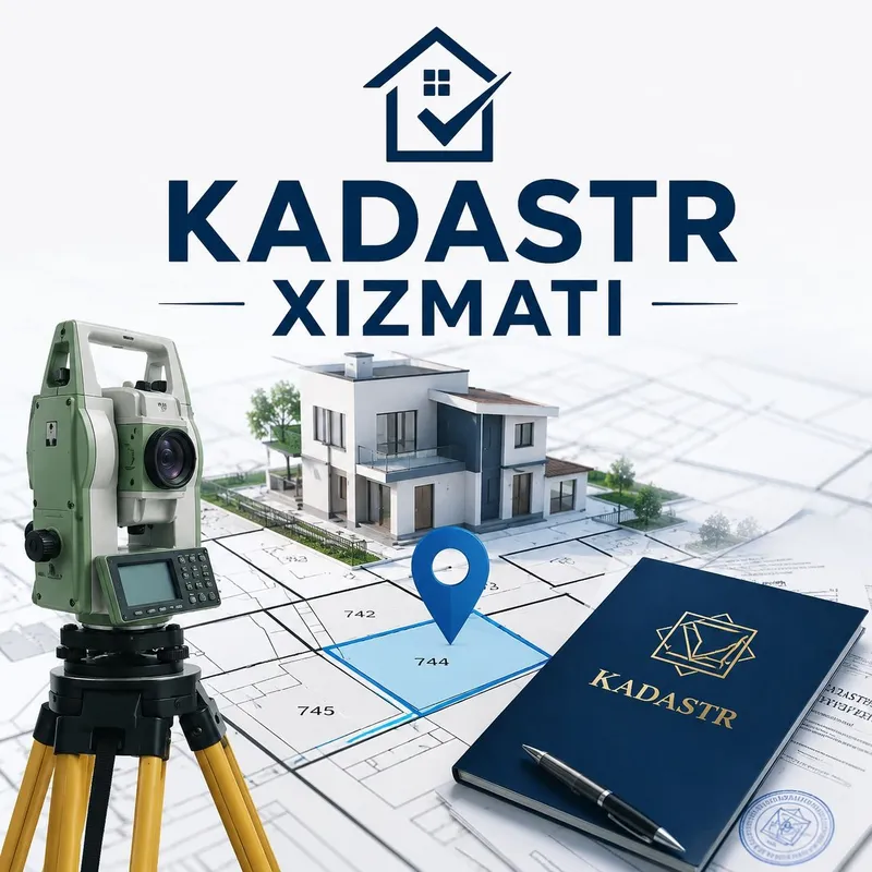 Uylarni turar-joy binolarini kadastr qilib beramiz Uylarni turar-joy binolarini kadastr qilib beramiz