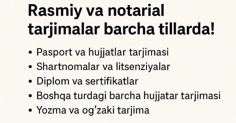 tezkor tarjima qilib beramiz