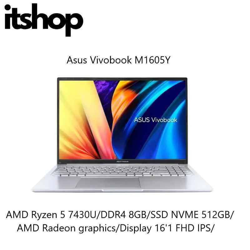 Asus Vivobook M1605Y AMD R5 7430U/8/512/Display 16'1 FHD IPS
