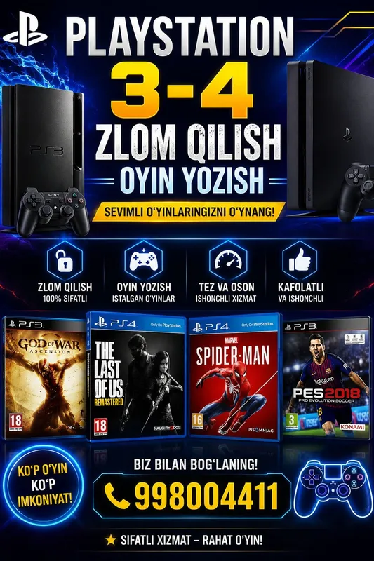 Playstation 3-4 vzlom qilish oyin yozish Playstation 3-4 vzlom qilish oyin yozish