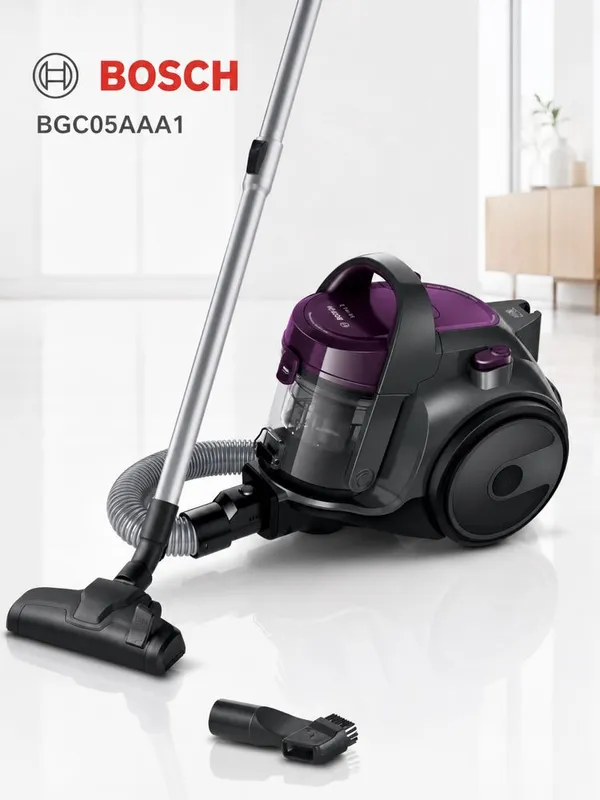 Безмешковый пылесос Bosch BGC05AAA1 серии 2, фиолетовый.