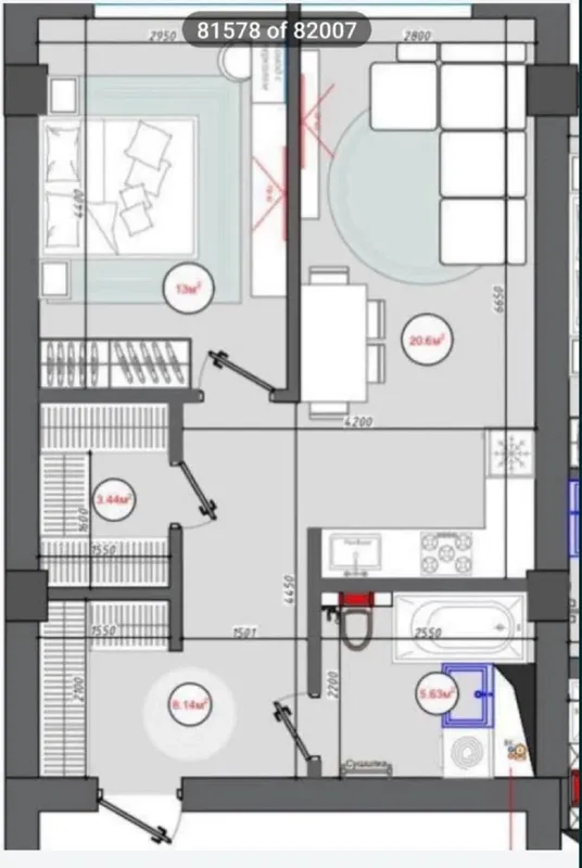 Продаётся 2-комнатная квартира в ЖК Nukus Avenue (коробка) 6