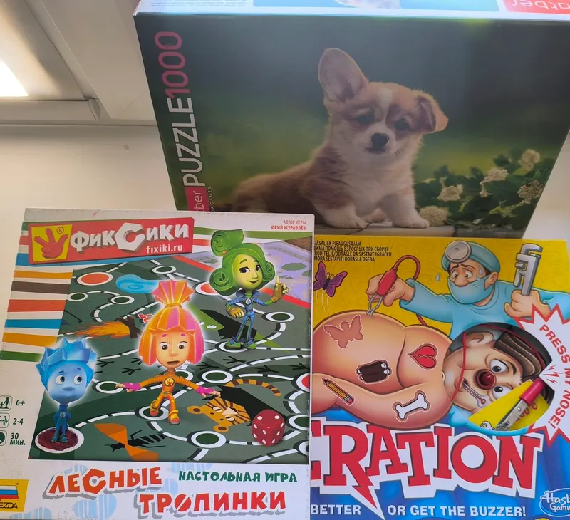детские книги, настольные игры, пазлы
