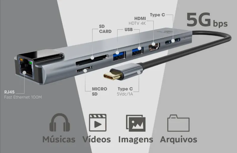 Хаб-адаптер USB Dockstation 8-в-1 (USB 3.0 HUB) 2 Хаб-адаптер USB Dockstation 8-в-1 (USB 3.0 HUB) 2