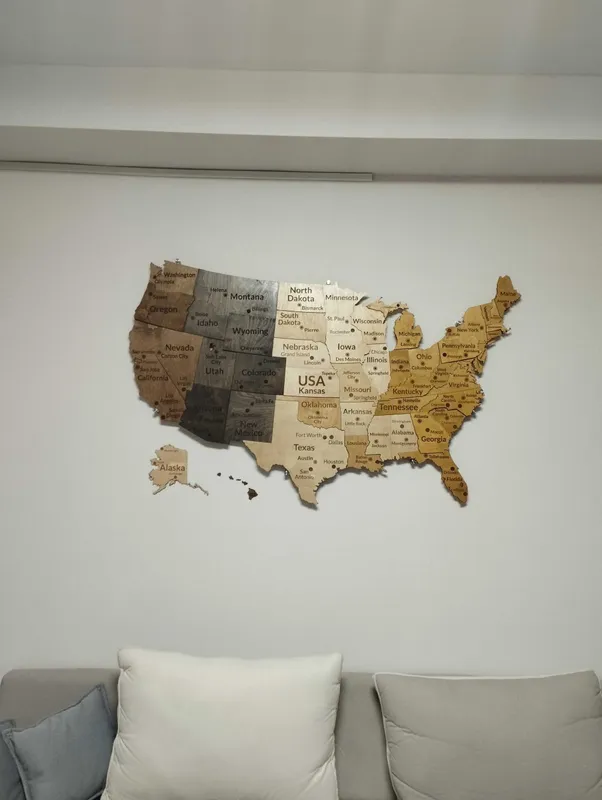 3d karta, USA map, 3Д карта США, 3D Yog‘och AQSH Xaritasi — фото 2