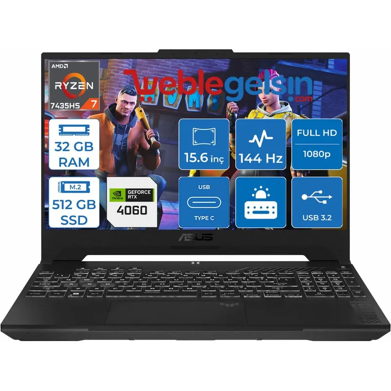 Asus TUF FA507 (RYZEN 7, RTX 4060, 32 GB DDR5, 1,5 TB SSD)