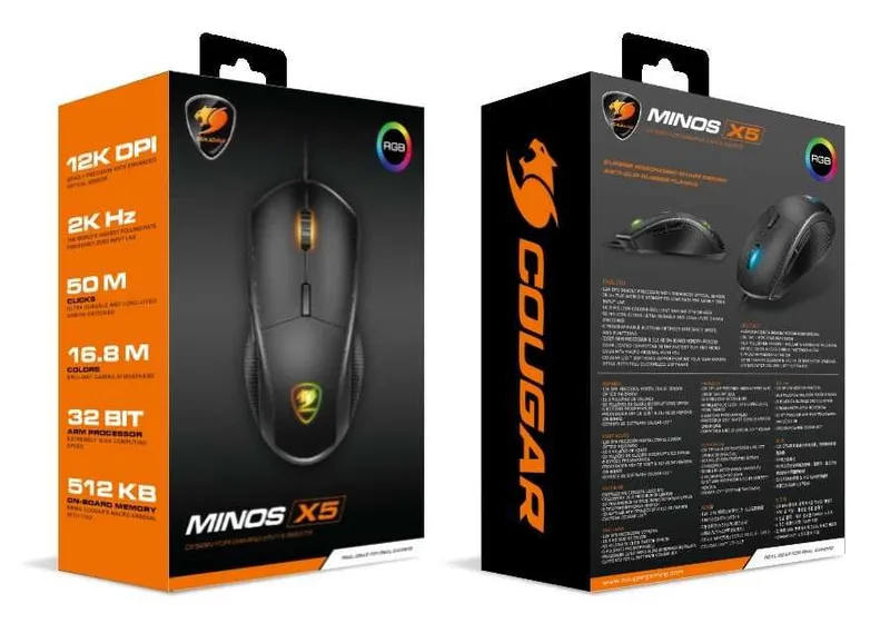 ; COUGAR Minos X5 o‘yin sichqonchasi 4 ; COUGAR Minos X5 o‘yin sichqonchasi 4