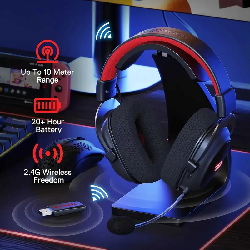 Игровые наушники Redragon H510 Zeus PRO 3вида подключения звук7.1 — фото 5