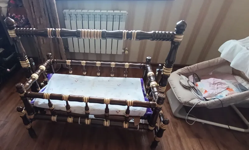 Детская деревянная колыбель (люлька) 90×50 см 8