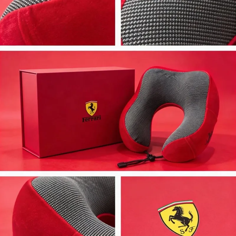 Брендовая дорожная подушка под шею Ferrari 2
