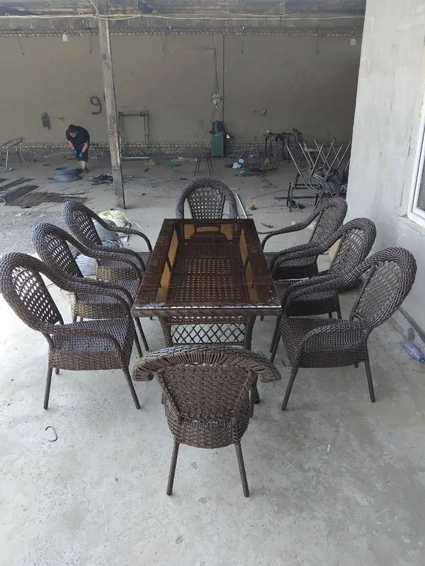 Плетеная мебель ротанг / Pletyoniy mebel stol stul dacha va kafe uchun — фото 4