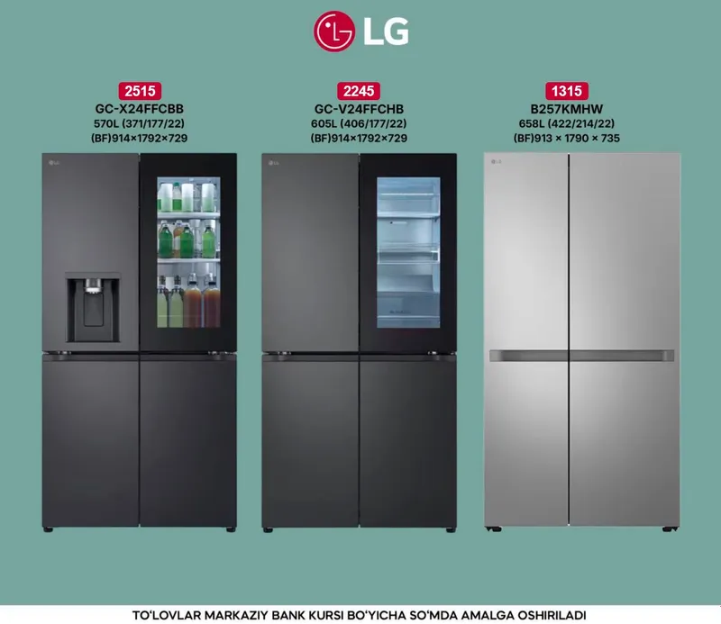 LG Холодилниклари котта ассортиментда, хамма размерлари бор — фото 1