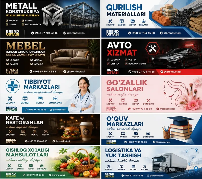 Brend yaratish logotip reklama poligrafiya hizmati — фото 2
