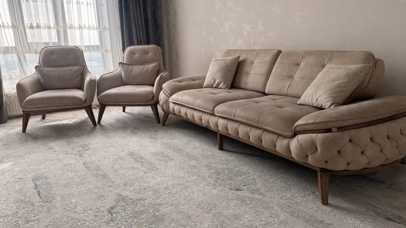 Диван 2.5м + 2 кресла Турция новое состояние 1