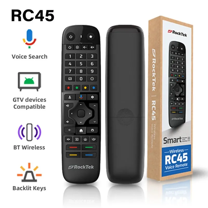 Голосовой пульт Высшего качества RockTek RC45 BT для Tv Приставок 4