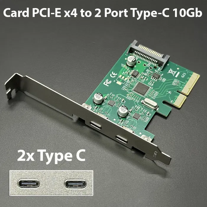 PCi-e Type-C 2-port 10Gbps USB 3.2 Плата 7