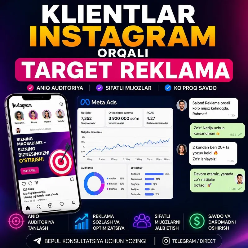 Targetli reklama — biznesingizga ko'proq mijozlar. Таргетированная рек — фото 1