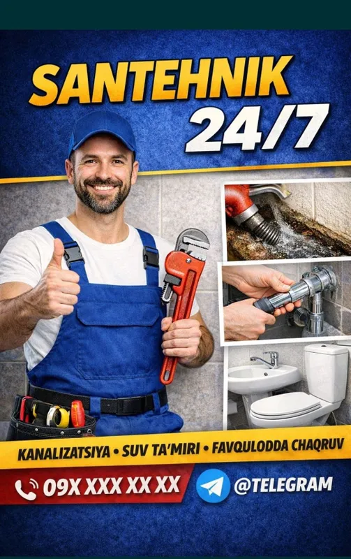 Santexnik xizmati 24/7 Сантехник хизмати