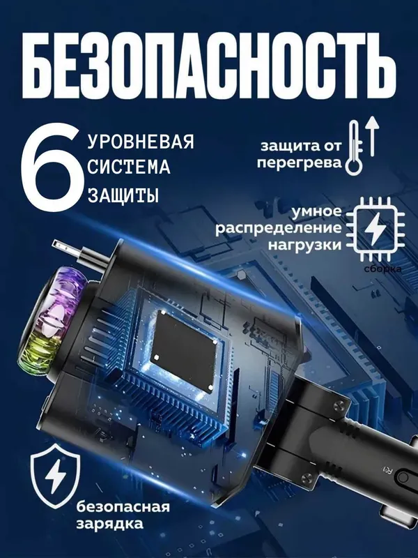Автомобильная зарядка 5в1, с аромадиффузором и проектором, 45 Вт 4