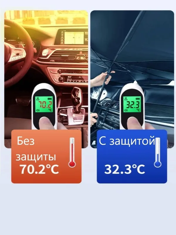 Автомобильный авто зонт качественный Солнцезащитный Зонт — фото 1
