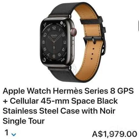 Apple Watch Hermès Series 8, 45 мм, цвет Noir / чёрный. 3 Apple Watch Hermès Series 8, 45 мм, цвет Noir / чёрный. 3