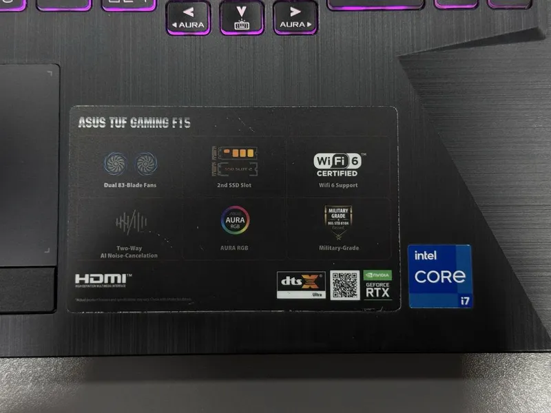 Kuchli Notebook Taf Gaming F15, i7 11800, RTX3060 5
