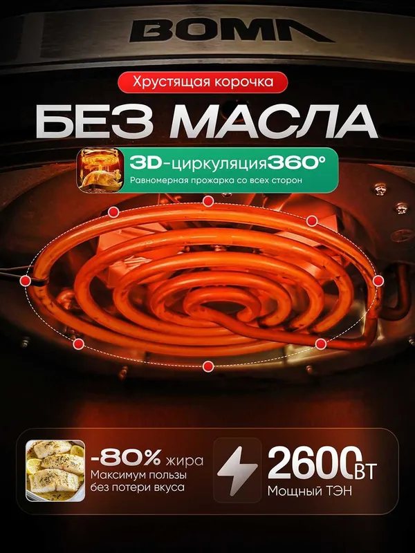 Аэрогриль BOMA BM-793 "super narx" 12 L Optom va Donaga / Aerogril 12L — фото 4
