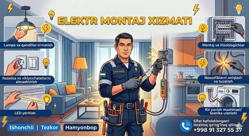 Электр монтаж хизматлари. Электр монтаж хизматлари.