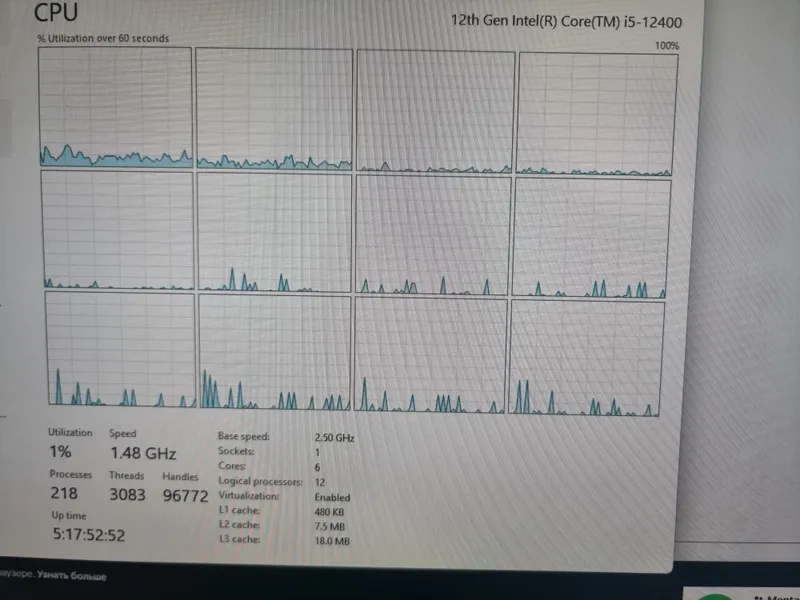 Kompyuter PC core i5-12400 ddr 32gb 24" LG