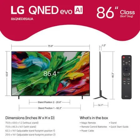 Телевизор LG 86QNED70 86” /80/86/ 2025 4K QNED SMART TV New 2025 — фото 1