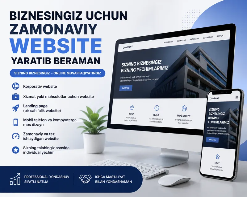 Zamonaviy website yaratish xizmati