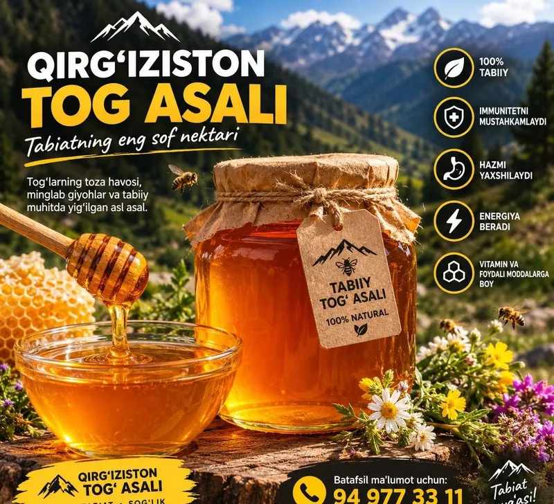 Qirgizston asali, tabiy asal bor Qirgizston asali, tabiy asal bor