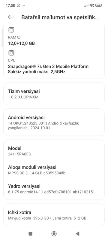 Redmi 14 pro 5 g 12+12 512