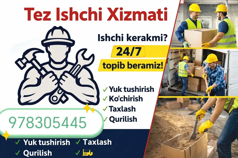 mardikor kunlik ishchilar Toshkent boylab 24/7