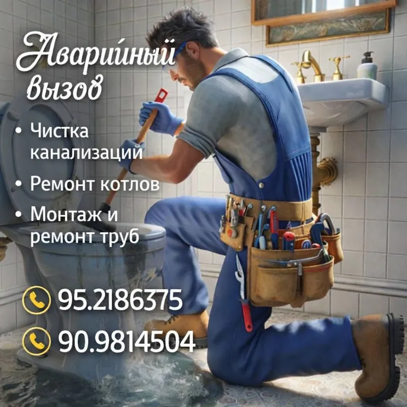 Сантехник, чистка канализации, вызов, ремонт труб