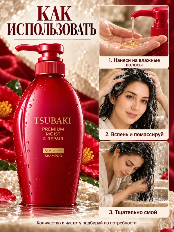 Шампунь Tsubaki Камелия для сухих волос 450 мл 4 Шампунь Tsubaki Камелия для сухих волос 450 мл 4