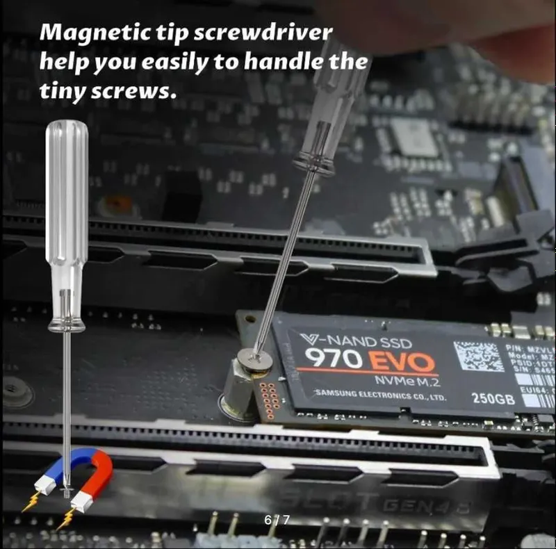 Набор из 200 винтов M.2 SSD из нержавеющей стали + магнитные отвертки — фото 4